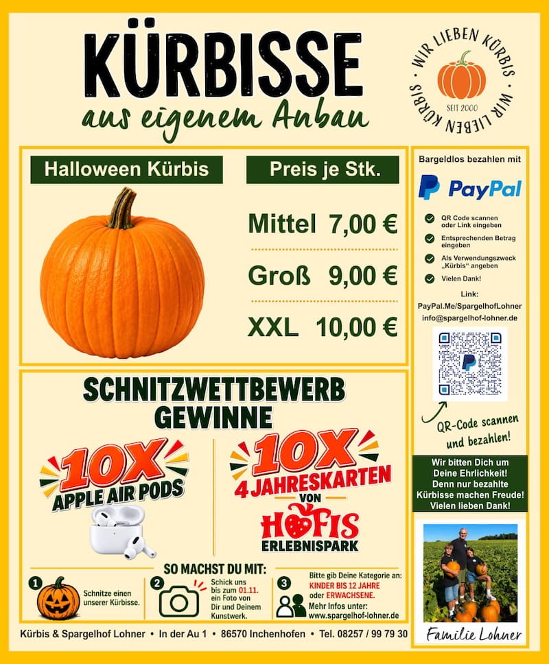 Kassentafel Kürbis Lohner
